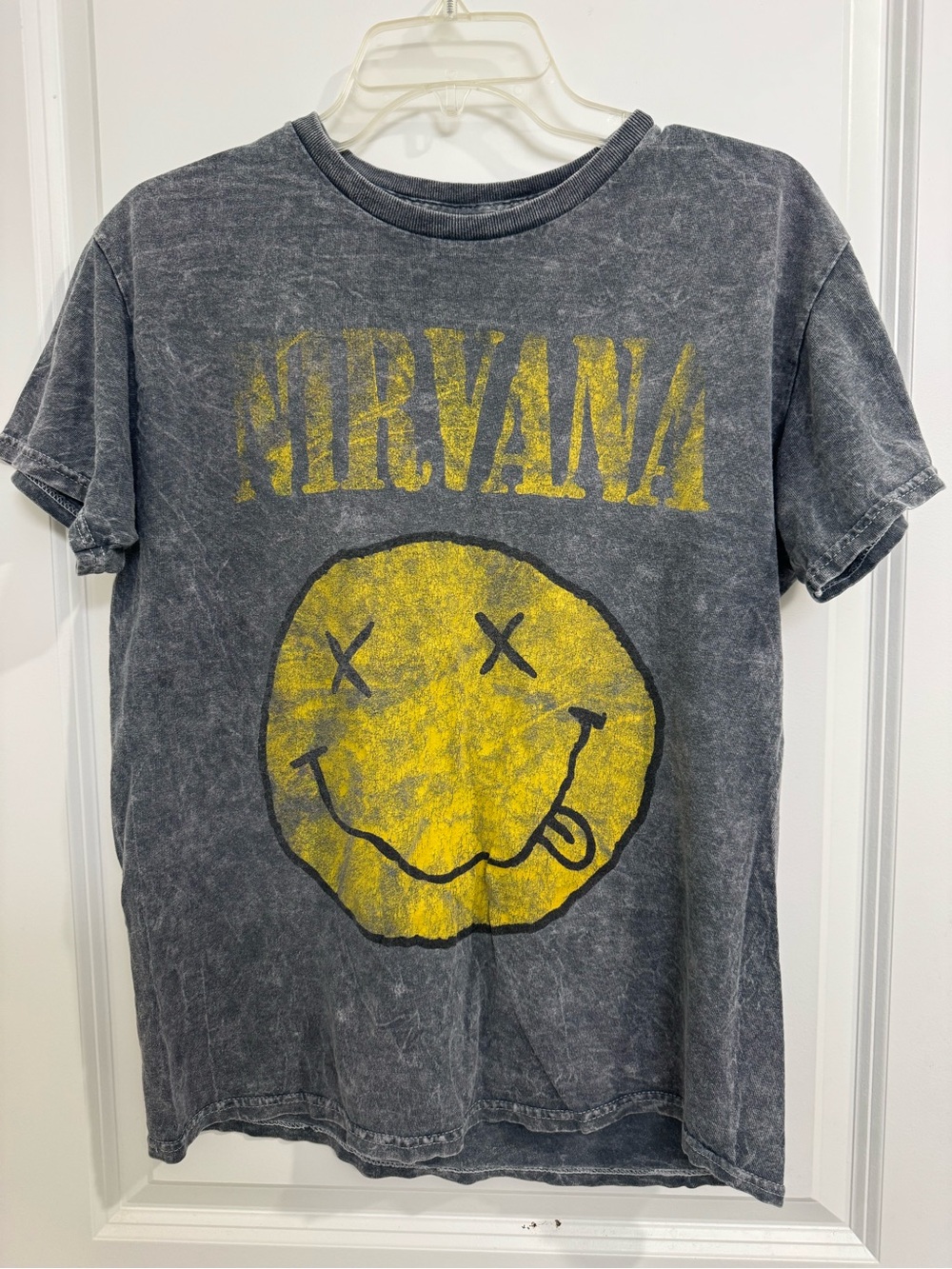 NIRVANA Kids' Short Sleeve Tee in Charcoal and Yellow